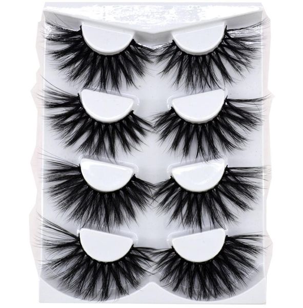 

new 4 pairs 3d mink lashes 25mm natural false eyelashes dramatic volume fake lashes makeup eyelash extension silk eyelashes mdr066797936