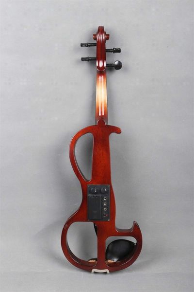 

yinfente brown electric 4/4 full size silent violin soild wood case bow#ev2