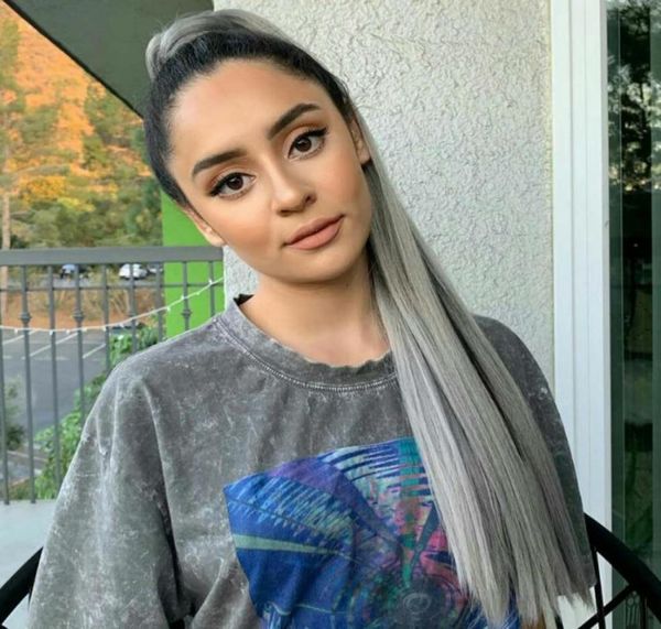 

sillk straight grey real hair pony tail hairpiece wrap drawstring clip in dye natural highlight salt and pepper gray human po4108512, Black