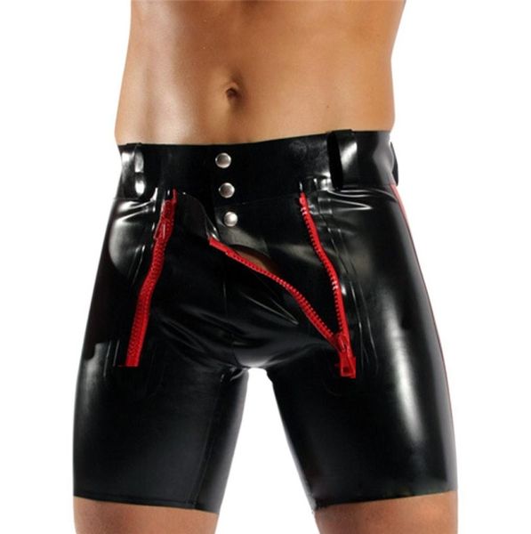 

sxxxl plus size men lingerie pvc leather short trousers night club tight pants gays erotic costume male flirt clothing4477125, Red;black