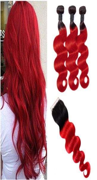 

brazilian virgin hair 3 bundles with 4x4 lace closure 4 pieceslot 1bred body wave bundles with closure middle three part bo6050687, Black;brown
