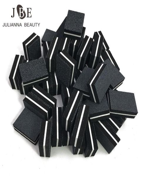 

200pcslot nail buffer doublesided small mini nail buffer block black disposable professional manicure pedicure5812633