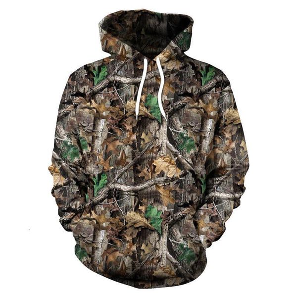 

men's hoodies sweatshirts spring and autumn maple leaves camouflage 3d men women outdoor fishing camping hunting clothing hooded coats, Black