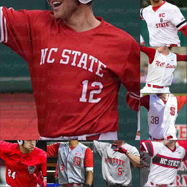 

new nc college 2021 wears state baseball jerseys 8 trea turner 13 tyler mcdonough 3 devonte brown 8 jose torres, Blue;black