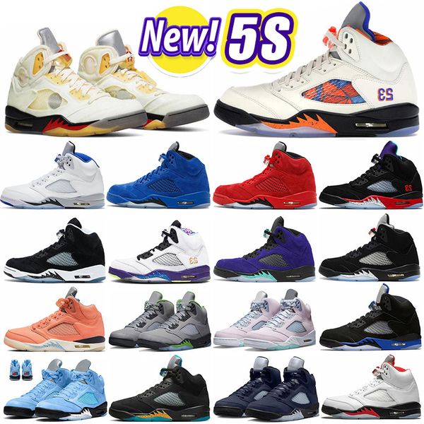 

designer shoes jumpman 5 5s mens basketball shoes racer what the unc alternate grape green bean oreo black metallic gore-tex noir wings men