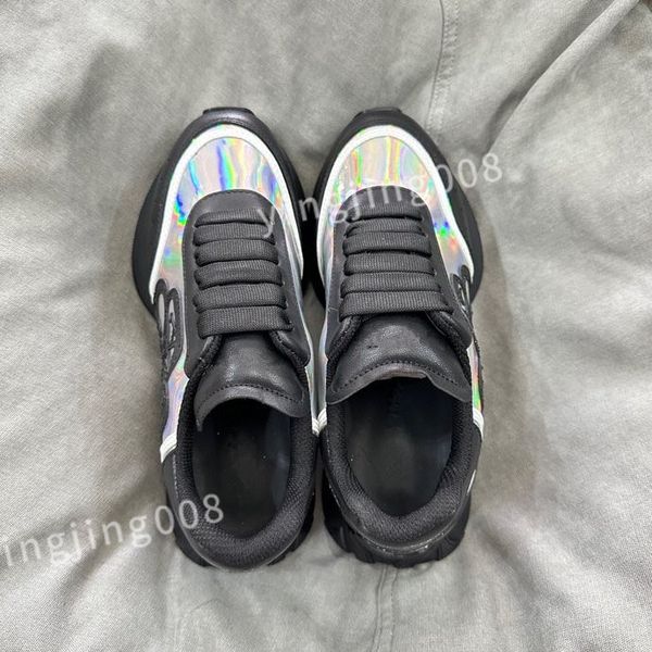 

new luxurys ladies graffiti white shoes mens leather casual shoes platforms print fashion personality couple sneakers women xinshidai230403, Black