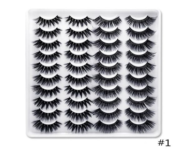 

whole 20 pairs in one tray 3d mink natural eyelashes set factory 9160053