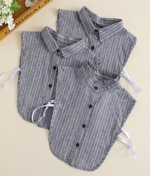 

bow ties cotton striped fake collar for women shirt detachable collars ladies false female removable blouse half nep kraagie2039776, Black;gray