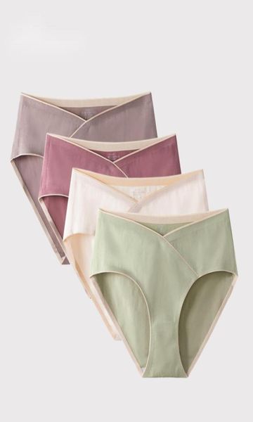 

pregnant women underwear pure cotton low waist support breathable summer large size briefs soft comfortable inner maternity underw9991543, White