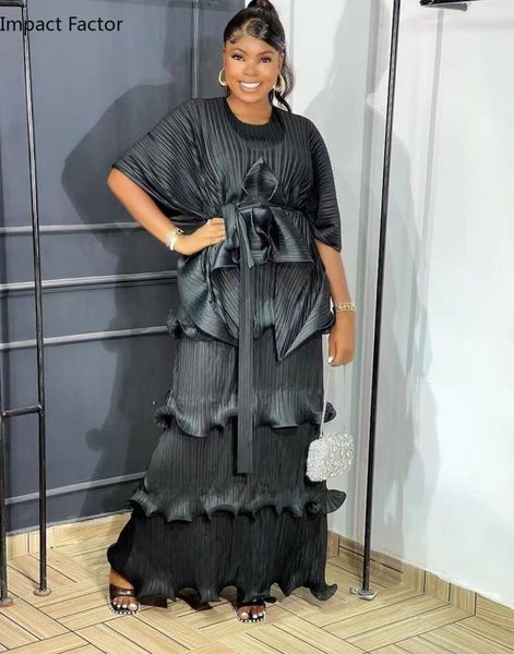 

two piece dress miyake pleats original niche design women's suit long vest cake skirt irregular shawl two piece set 2023 spring 230630, White