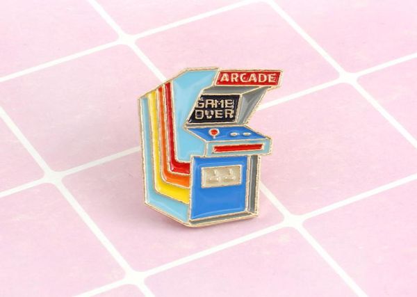 

game console quotarcard game overquot special pins cartoon ornament brooch video play childhood lapel badge creative3150392, Blue