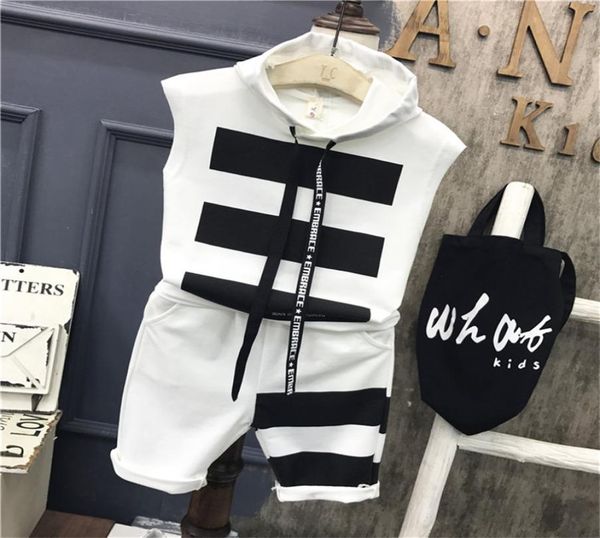 

children boys clothing set baby boy striped letter sports suits 27 years kids 2pcs sets spring summer fashion clothes tracksuit y5060182, White