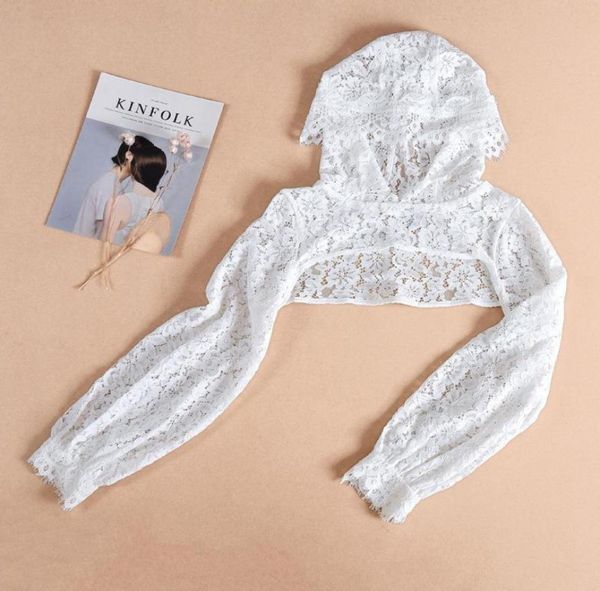 

bow ties plus size lace embroidery puff long sleeve lapel half blouse women hollow out floral detachable false fake collarbow4134648, Black;gray