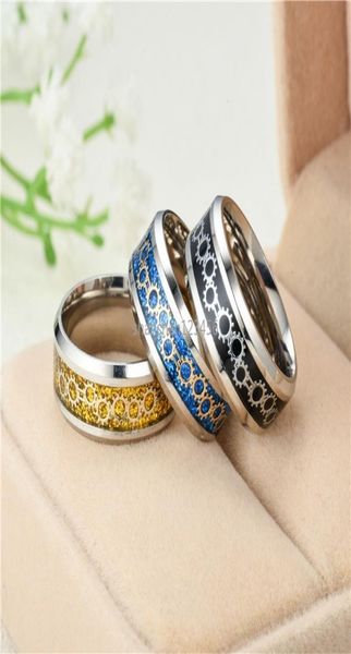 

steampunk mechanical gear ring band finger gold blue stainless steel rings for women men fashion fine jewelry9355171, Silver