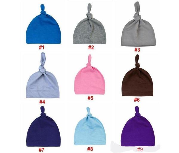 

baby knot hats ins toddle skull caps boys girls cotton soft cap beanies sleep stripe caps for newborn hat headwear headgear4393598, Yellow