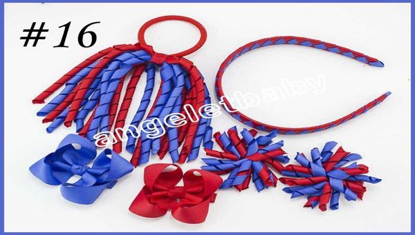 

korker ponytail streamers woven headbands hair ties bows clips flowers corker curly ribbon hair bobbles accessories 5 sets pd0266602277, Slivery;white
