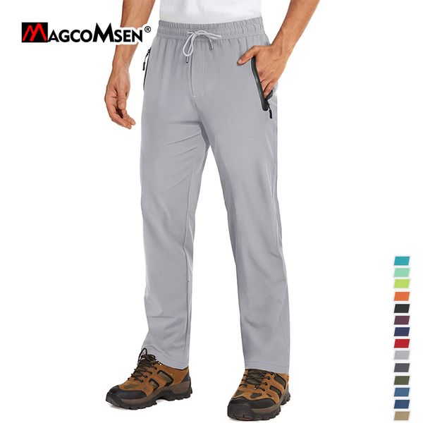 

men's pants magcomsen sport stretch joggers track gym training sweatpants summer quick dry trousers hiking fishing travel 230630, Black