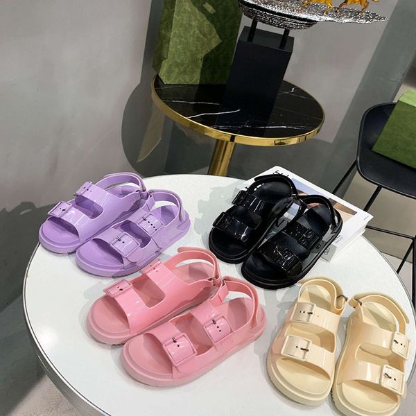 

new candy-colored sandal pink khaki purple multi-color scheme, Black