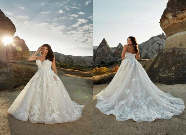

eddy k 2021 wedding dresses sweetheart open back aline bridal gowns custom made lace appliques sweep train wedding dress2506625, White