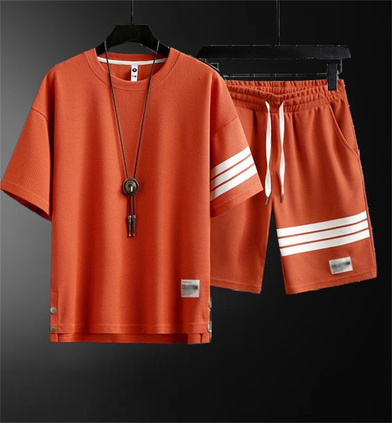 

men's tracksuits outfits new pattern designers tracksuits summer suits t shirt seaside holiday shirts shorts sets -3xl as2, Gray