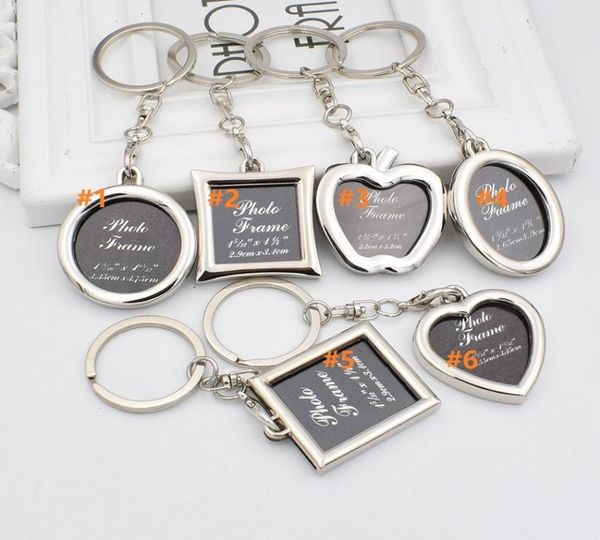 

po frame round heart oval rhombus shape metal alloy keychain key chain keyring car keychains couples keyring gift4838230, Red;brown