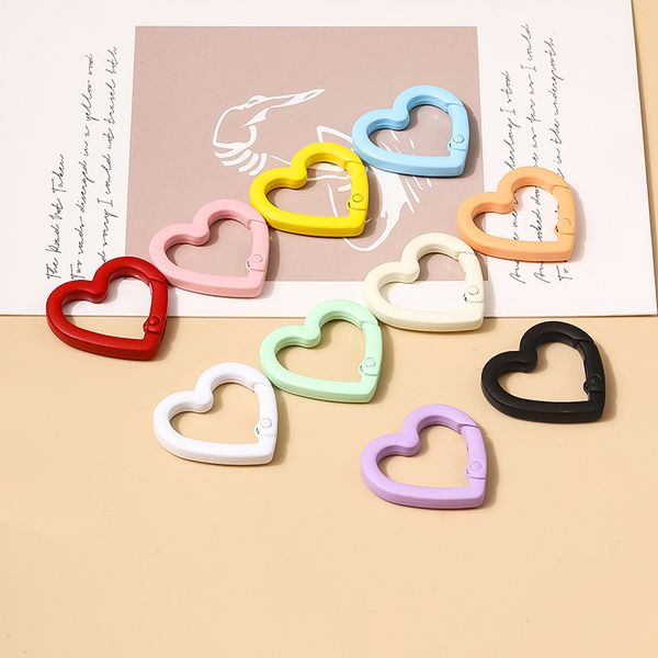 

multicolor heart shape spring buckle hook clasp for diy jewelry making