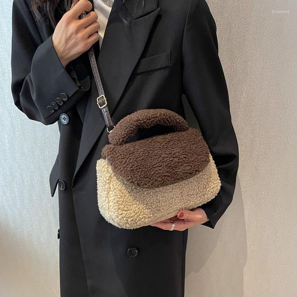 

waist bags foufurieux female handbags fashion simple casual shoulder plush messenger warm horizontal square high quality