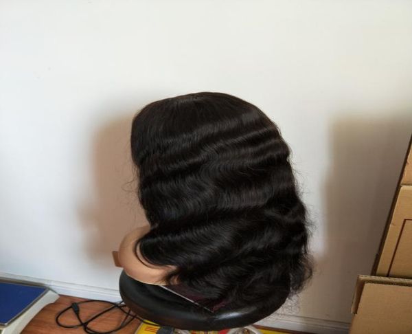 

brazilian virgin human hair wig 360 lace front black color pre plucked natural hairline bleach knot body wave3189399, Black;brown