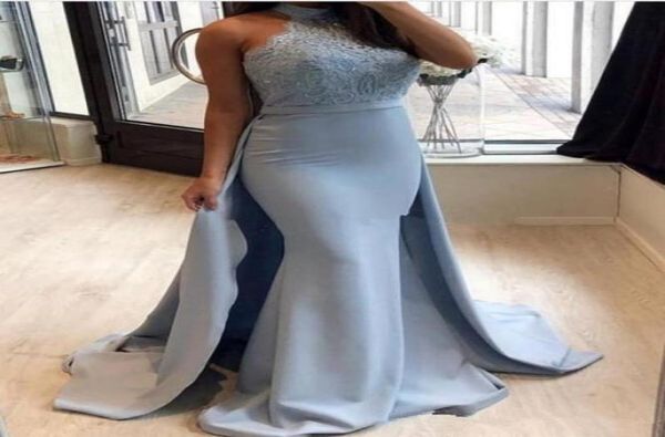 

new mermaid evening dresses with detachable skirt halter lace applique formal prom party dress evening gowns bridesmaid dress1921943, Black;red