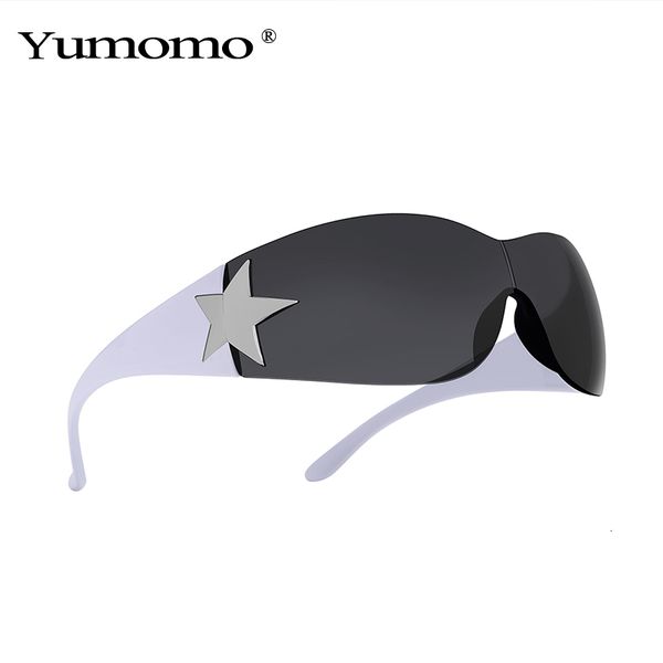 

sunglasses frames punk goggle y2k luxury brand sun glasses 2000 s shades eyewear uv400 female designer five star 230629, Silver