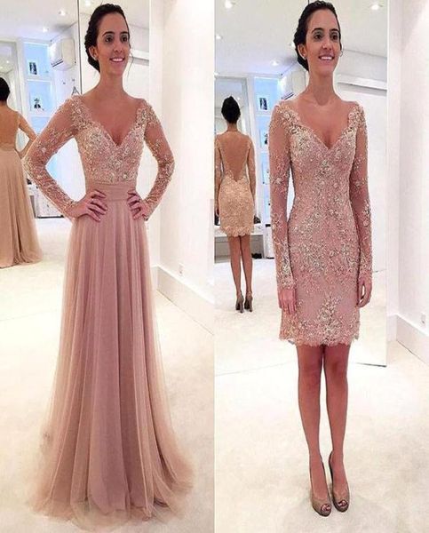 

pearl pink two pieces v neck sheath prom dresses appliques sequins short mini detachable skirt fashion cocktail evening gowns ba154445036, Black