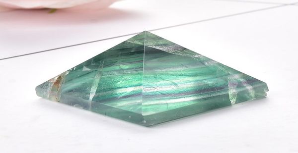 

natural fluorite pyramid quartz healing stone reiki crystal tower point home decor crafts of gem stone meditation ornaments2657082, Black