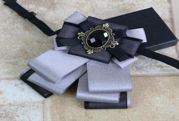 

bow ties 2022 british men wedding party chic bowtie cravat bowknot accessory women necktie elastic strap rhinestone alloy ribbon t6268875, Black;gray