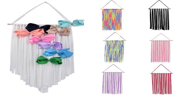 

baby hair bow holder hanger girls hairs clips storage organizer hairwear belt kids tapestries hair accessories z19885690835, Slivery;white