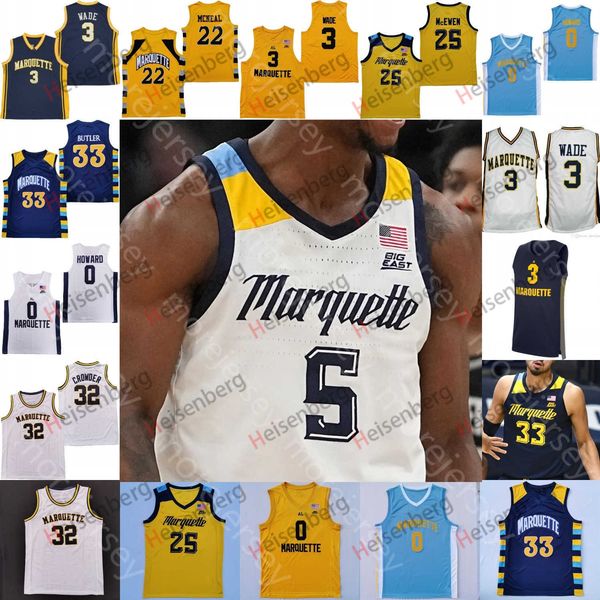 

marquette golden eagles basketball jersey ncaa college kam jones prosper oso ighodaro tyler kolek david joplin stevie mitchell butler crowde, Black