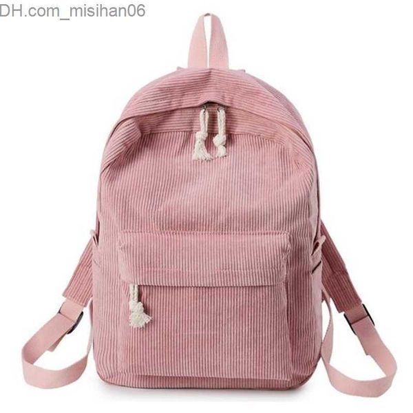 

school bags school bags women backpack corduroy design backpacks for teenage girls striped rucksack travel soulder mochila 220829 z230630