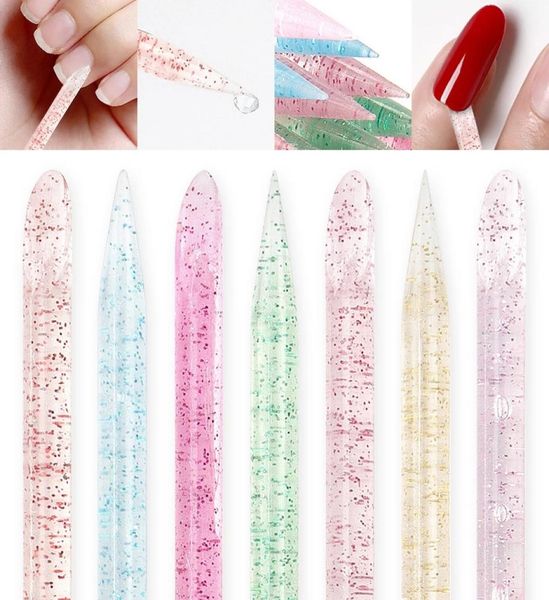 

100 pcs reusable crystal manicure stick double sided nail art cuticle pusher remover tool pedicure nails care8101522