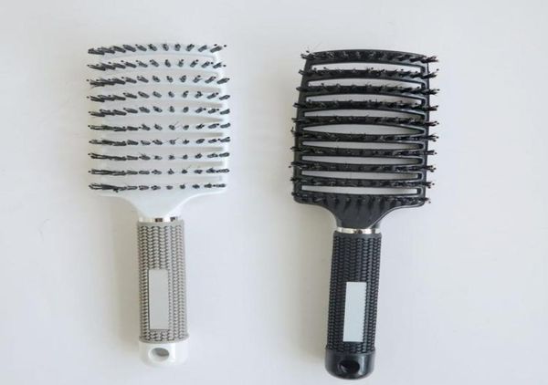 

new bristle hair brushes comb for hair extensions antistatic heat curved vent barber salon hair styling tool rows tine comb plast8725679, Silver