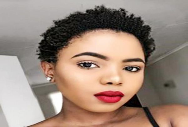 

celebrity human hair wigs afro kinky curly brazilian machine made natural wig none lace glueless for black women wig8633618, Black;brown