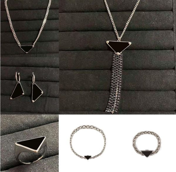 

bracelets necklaces jewelry suits fashion bracelet necklace earrings ring suit man woman chain highly quality 6 style opthi2598561, Black