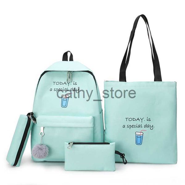 

backpacks 4 pcs sets canvas school bags for teenage girls children shoulder bags new trend female backpack fashion women backpackx0630