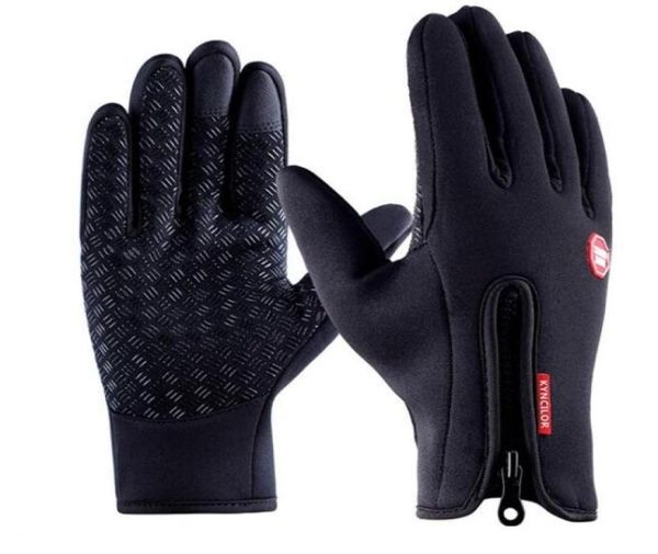 

ouch screen gloves cold proof men women sport gloves fleece thickened winter outdoor riding ski warm waterproof training yakud6228190, Black