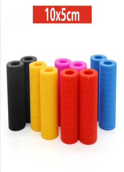 

1 pair 10x5cm dumbbell grips silicone barbell handles pull up weightlifting training intensify forearm support antislip protect p3740632