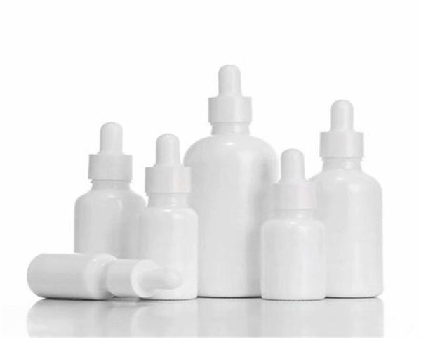 

10ml 15ml 30ml 50ml 100ml glass dropper bottles with pipettes white essential oil bottles gold cap for aromatherapy1884403