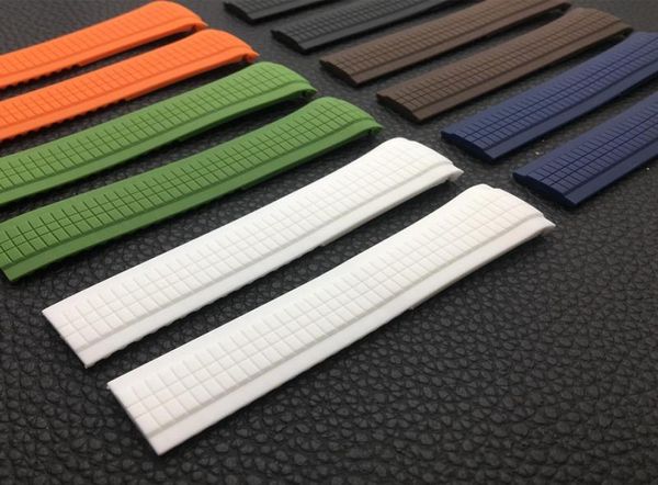 

watch bands brand quality 21mm rubber watchbands for aquanaut series 5164a 5167a001 strap band belt black whtie green247r1445390, Black;brown