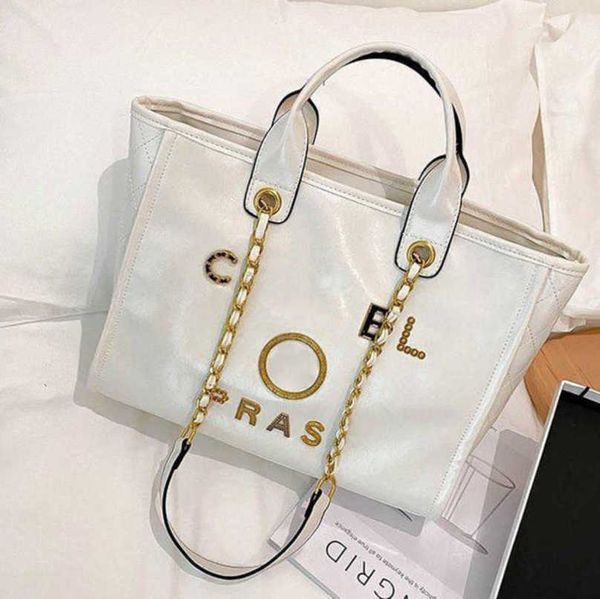 

women's fashion luxury hand bags beach bag brand ch metal badge classic totes handbags small mini pearl handbag female capacity large l