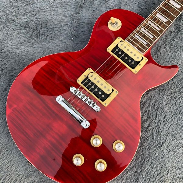

new 6 string red striped lp standard electric guitar fast shipping