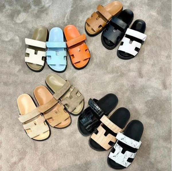

designer chypre sandal women sandles sandale platformt sandals woman shoes flat heel fashion casual beach slide shoe for men leather 35-45 5, Black