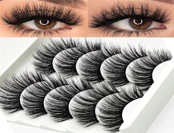 

5 pairs multipack 5d soft mink hair false eyelashes handmade wispy fluffy long lashes nature eye makeup tools faux eye lashes8189369