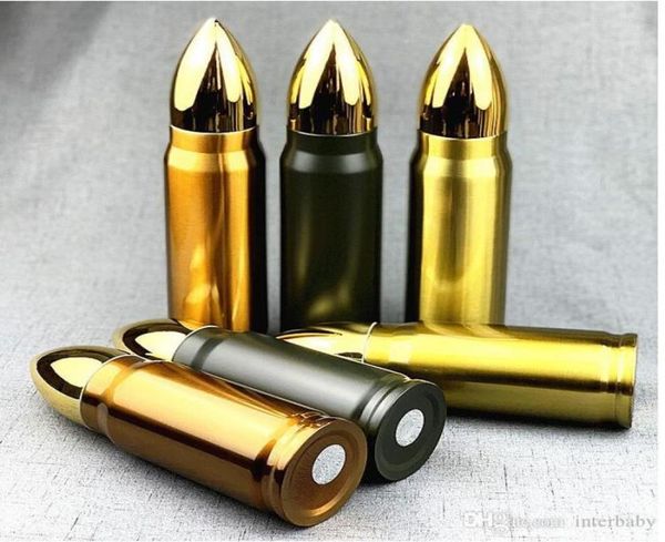 

bullet shape thermos 350ml insulation cup stainless steel vacuum water bottle military missile cup tea coffee mug creative drinkwa6226633